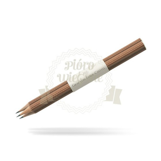 Ołówek Graf von Faber-Castell nr III, brązowy, 3 szt.