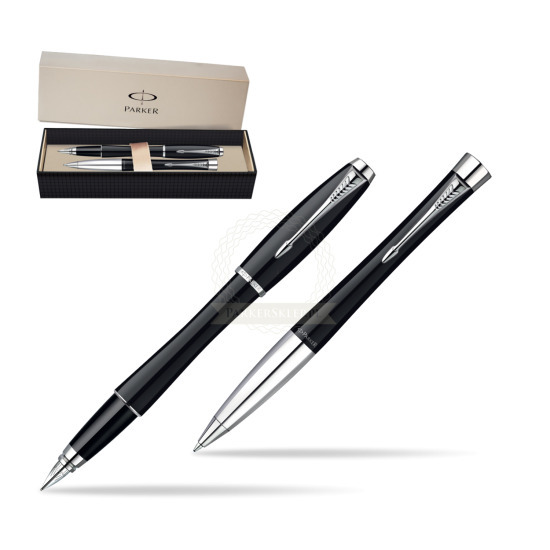 Zestaw prezentowy Parker Pióro + Długopis Urban Czarna laka CT