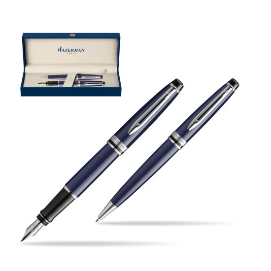 Zestaw prezentowy Pióro wieczne + długopis Waterman EXPERT BLUE CORE