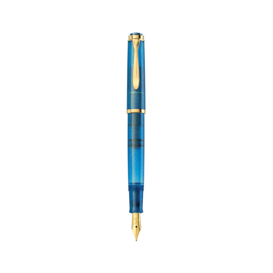 Pióro wieczne Pelikan M200 Golden Lapis z atramentem