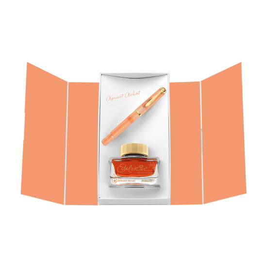 Zestaw Pióro wieczne Pelikan M200 F Classic Apricot Achat z atramentem - seria limitowana