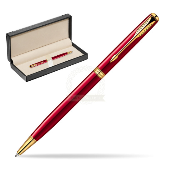 Długopis Parker Sonnet Original Slim Laka Czerwona GT w pudełku classic black