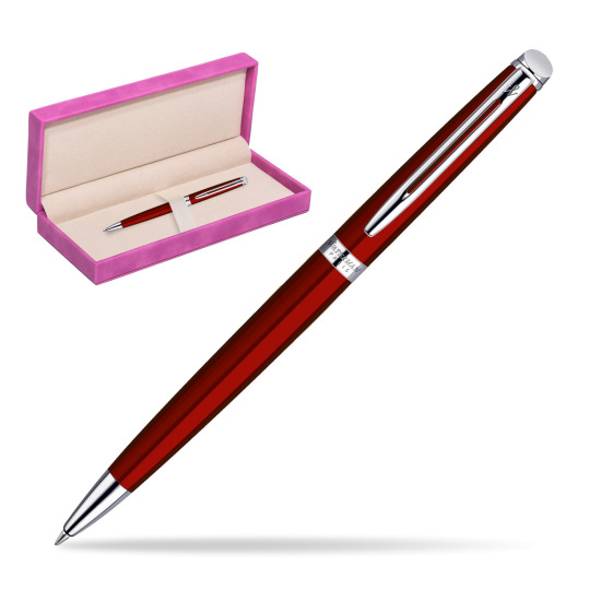 Długopis Waterman Hémisphère Czerwień CT w pudełku zamszowym fuksja