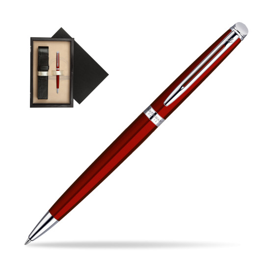 Długopis Waterman Hémisphère Czerwień CT w pudełku drewnianym Czerń Single Ecru