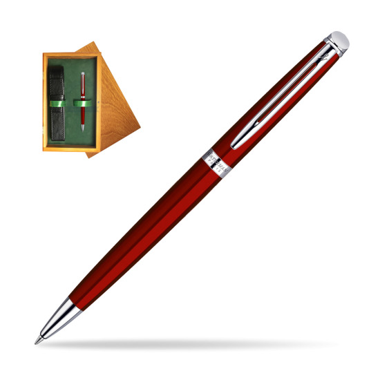 Długopis Waterman Hémisphère Czerwień CT w pudełku drewnianym Honey Single Zieleń