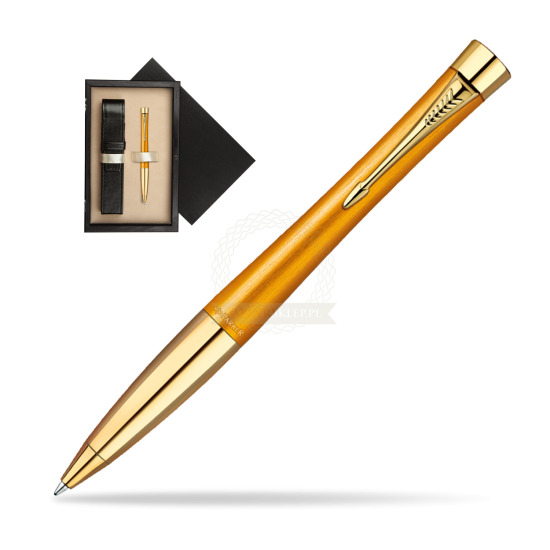 Długopis Parker Urban Premium 125 Żółty GT w pudełku drewnianym Czerń Single Ecru