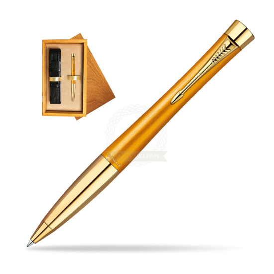 Długopis Parker Urban Premium 125 Żółty GT w pudełku drewnianym Honey Single Ecru