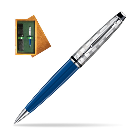 Długopis Waterman Expert Deluxe Blue Obsession w pudełku drewnianym Honey Single Zieleń