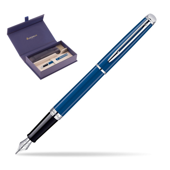 Pióro wieczne Waterman Hémisphère Blue Obsession CT w oryginalnym pudełku Waterman, wsuwane etui