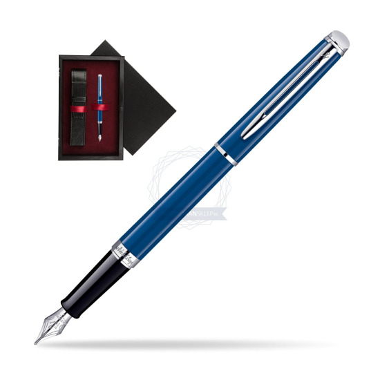 Pióro wieczne Waterman Hémisphère Blue Obsession CT w pudełku drewnianym Czerń Single Bordo