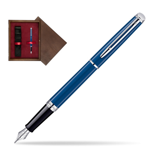 Pióro wieczne Waterman Hémisphère Blue Obsession CT w pudełku drewnianym Wenge Single Bordo