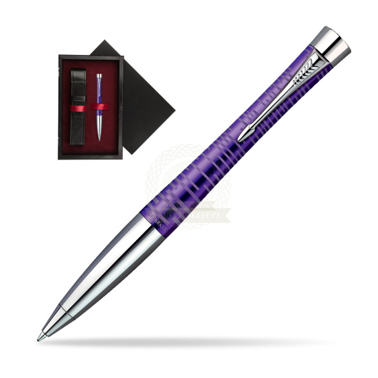 Długopis Parker Urban Premium Vacumatic Ametyst w pudełku drewnianym Czerń Single Bordo