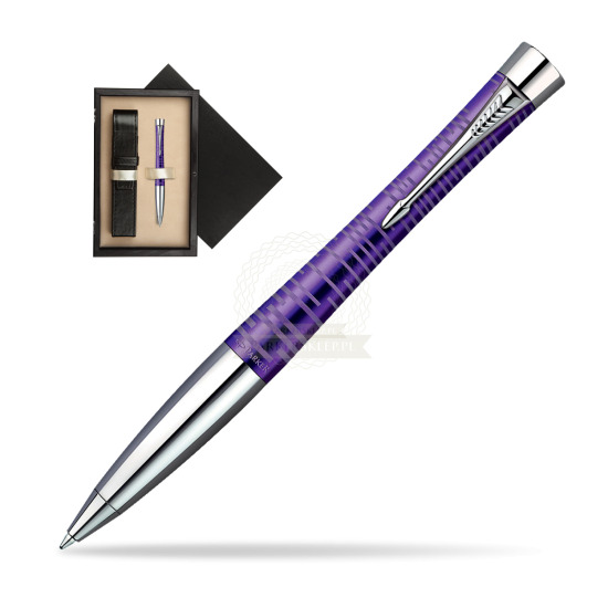 Długopis Parker Urban Premium Vacumatic Ametyst w pudełku drewnianym Czerń Single Ecru