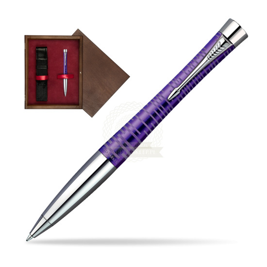Długopis Parker Urban Premium Vacumatic Ametyst w pudełku drewnianym Wenge Single Bordo