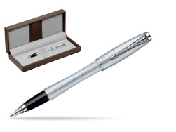 Pioro wieczne Parker Urban Premium Vacumatic Srebrny w brązowym pudełku skórzanym