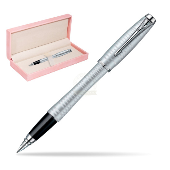 Pioro wieczne Parker Urban Premium Vacumatic Srebrny w różowym pudełku zamszowym