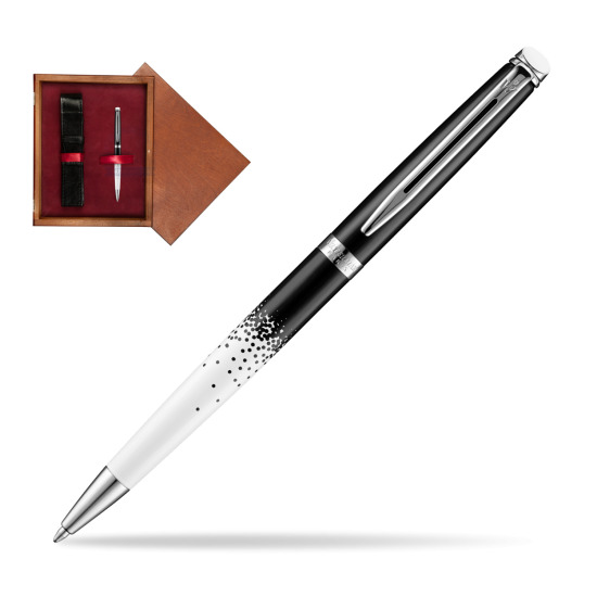 Długopis Waterman Hemisphere Ombres & Lumieres CT w pudełku drewnianym Mahoń Single Bordo