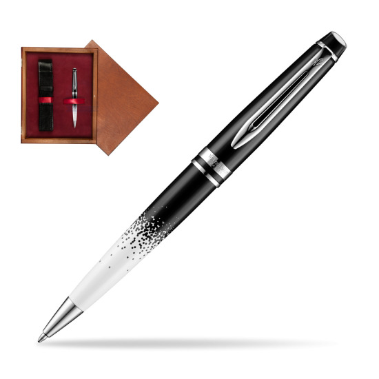 Długopis Waterman Expert Deluxe Ombres & Lumieres CT w pudełku drewnianym Mahoń Single Bordo