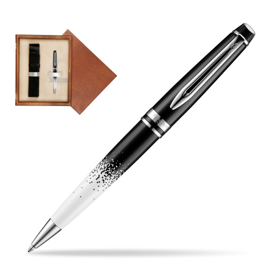 Długopis Waterman Expert Deluxe Ombres & Lumieres CT w pudełku drewnianym Mahoń Single Ecru