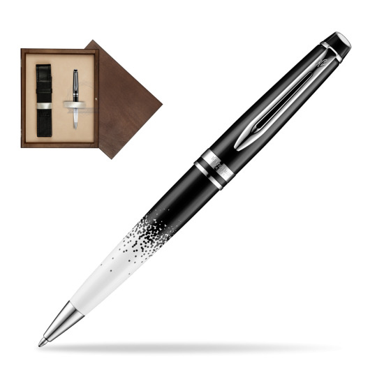 Długopis Waterman Expert Deluxe Ombres & Lumieres CT w pudełku drewnianym Wenge Single Ecru