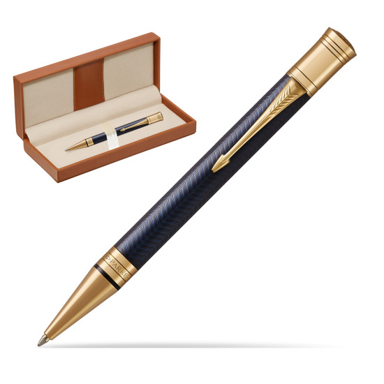 Długopis Parker Duofold Centennial Prestige Niebieska Jodełka GT w pudełku classic brown