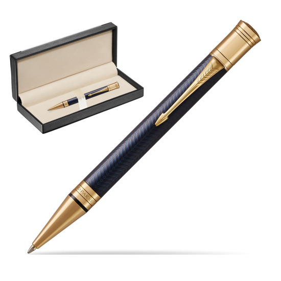 Długopis Parker Duofold Centennial Prestige Niebieska Jodełka GT w pudełku classic black
