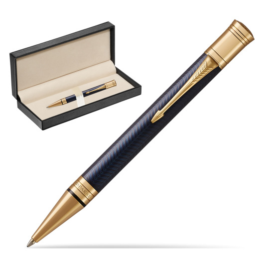 Długopis Parker Duofold Centennial Prestige Niebieska Jodełka GT w pudełku classic pure black