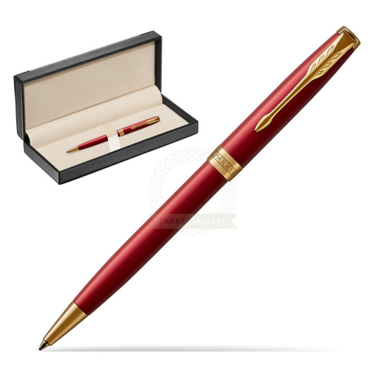 Długopis Parker Sonnet Czerwona Laka GT w pudełku classic black