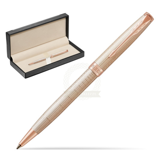 Długopis Parker Sonnet Cisele Srebro PGT w pudełku classic black