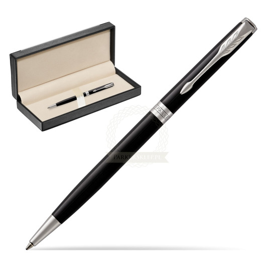 Długopis Slim Parker Sonnet Czarna Laka CT w pudełku classic black