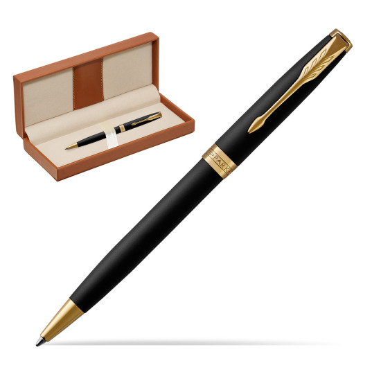 Długopis Parker Sonnet Czarny Matowy GT w pudełku classic brown