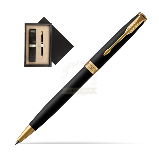 Długopis Parker Sonnet Czarny Matowy GT w pudełku drewnianym Czerń Single Ecru