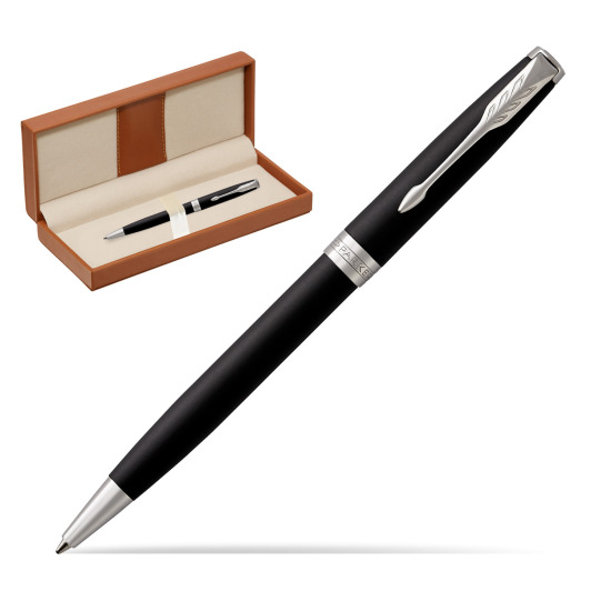 Długopis Parker Sonnet Czarny Matowy CT w pudełku classic brown