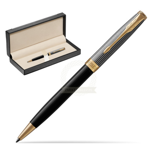 Długopis Parker Sonnet Cisele Srebro i Czerń GT w pudełku classic black