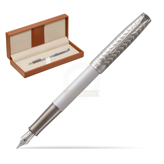 Pióro wieczne Parker Sonnet Perła i Metal CT w pudełku classic brown