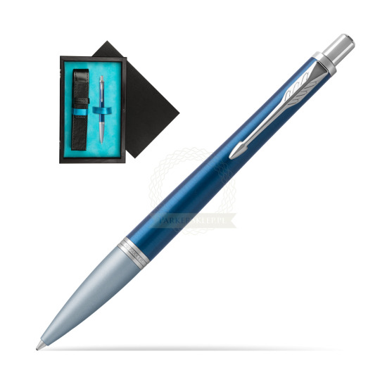 Długopis Parker Urban Premium Dark Blue CT w pudełku drewnianym Czerń Single Turkus