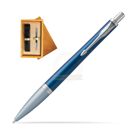 Długopis Parker Urban Premium Dark Blue CT w pudełku drewnianym Honey Single Ecru