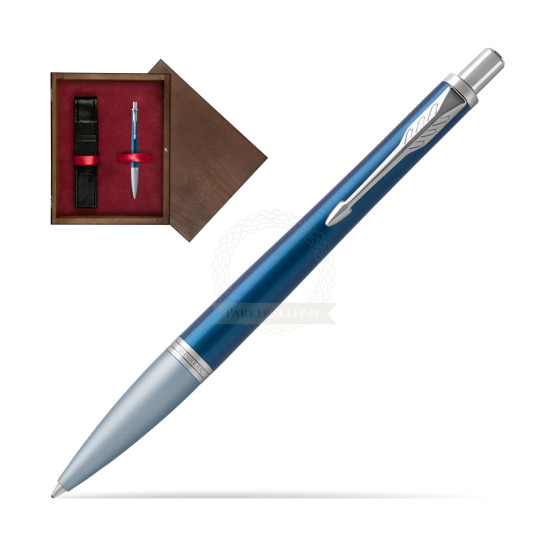 Długopis Parker Urban Premium Dark Blue CT w pudełku drewnianym Wenge Single Bordo