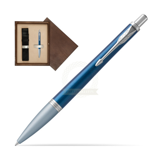 Długopis Parker Urban Premium Dark Blue CT w pudełku drewnianym Wenge Single Ecru