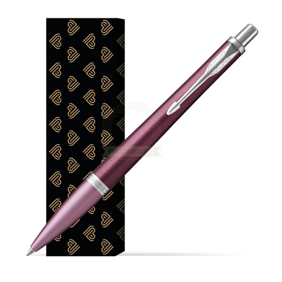Długopis Parker Urban Premium  Dark Purple CT w obwolucie Złote Serca