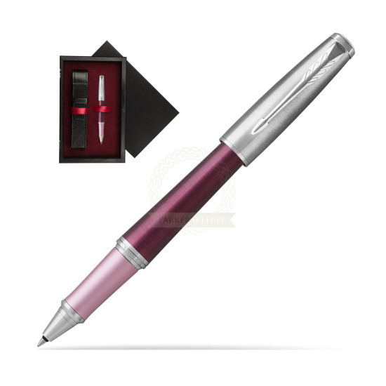 Pióro kulkowe Parker Urban Premium  Dark Purple CT w pudełku drewnianym Czerń Single Bordo