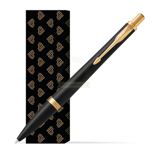 Długopis Parker Urban Muted Black GT w obwolucie Złote Serca
