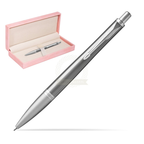 Długopis Parker Urban Premium Silvered Powder CT w różowym pudełku zamszowym