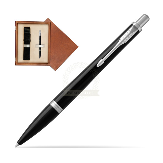 Długopis   Parker Urban Black Cab CT T2016 w pudełku drewnianym Mahoń Single Ecru