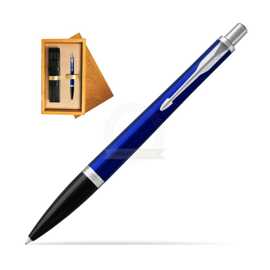 Długopis Parker Urban Nightsky Blue CT T2016 w pudełku drewnianym Honey Single Ecru
