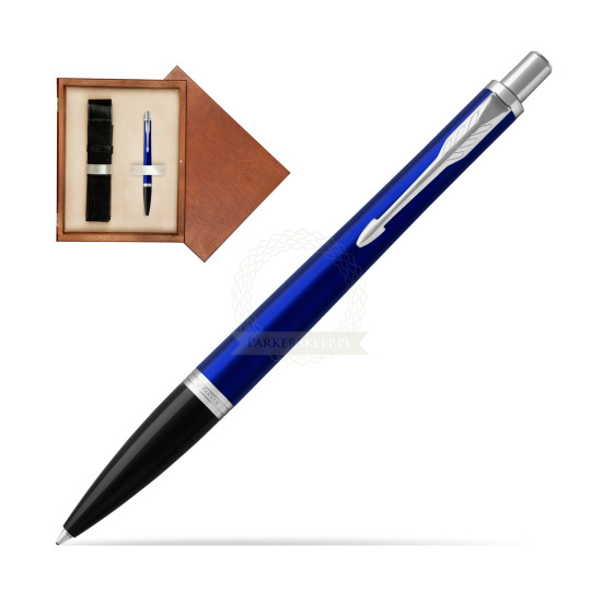 Długopis Parker Urban Nightsky Blue CT T2016 w pudełku drewnianym Mahoń Single Ecru