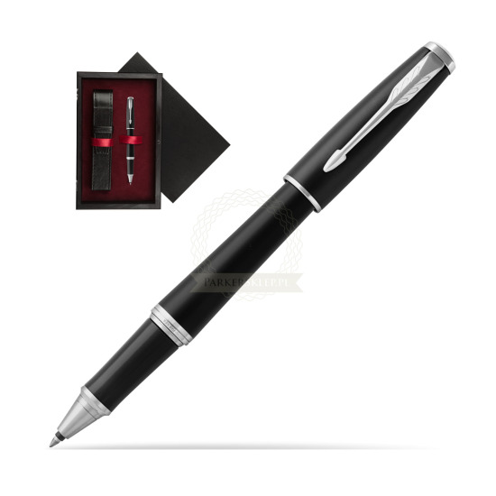 Pióro kulkowe Parker Urban Muted Black CT w pudełku drewnianym Czerń Single Bordo