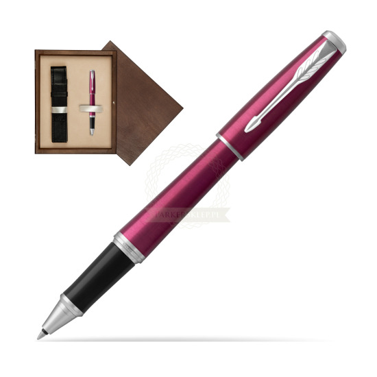 Pióro kulkowe Parker Urban Vibrant Magenta CT w pudełku drewnianym Wenge Single Ecru