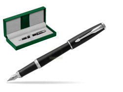 Pióro wieczne Parker Urban Muted Black CT w zielonym pudełku skórzanym