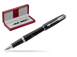 Pióro wieczne Parker Urban Muted Black CT w czerwonym pudełku skórzanym